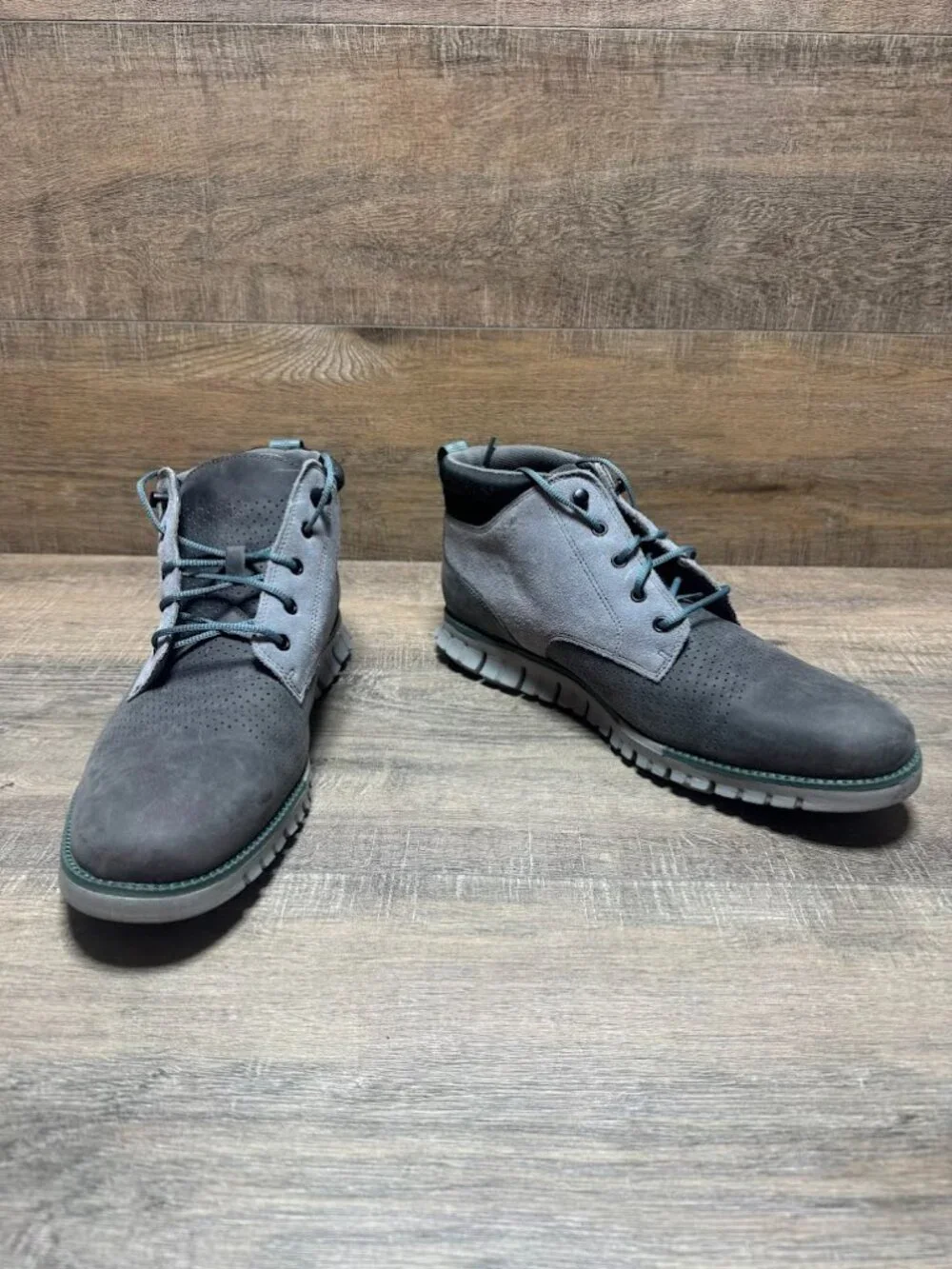 Cole Haan ZeroGrand Gray Suede Chukka Boots Men's Size 10.5